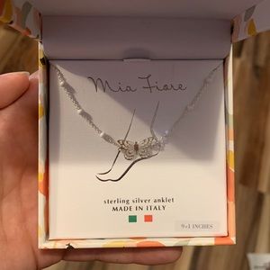 Sterling silver butterfly anklet